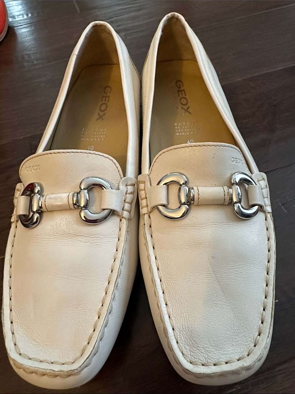GEOX loafers with horse bit buckle leather 40 9.5 10